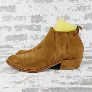 Steve Madden Tallie Almond Toe Suede Cognac Brown Ankle Boots T65